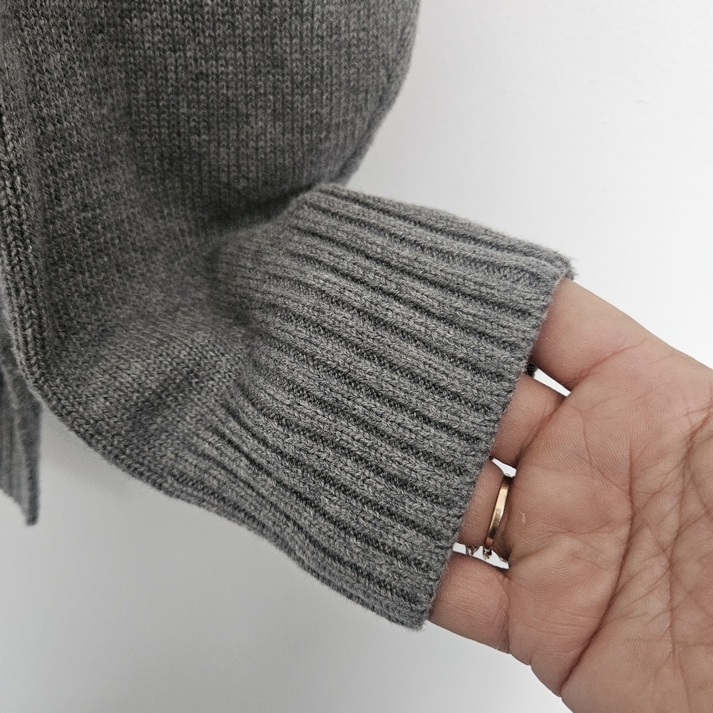 Marine LayerTwo-Tone Gray Women's Sz S Oversized Boxy Merino Wool Blend Sweater - Picture 4 of 14